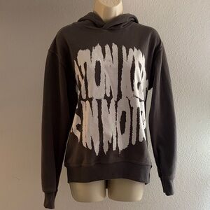 Angelic Motion Hoodie Medium Gray Graphic Pullover Streetwear Sweatshirt